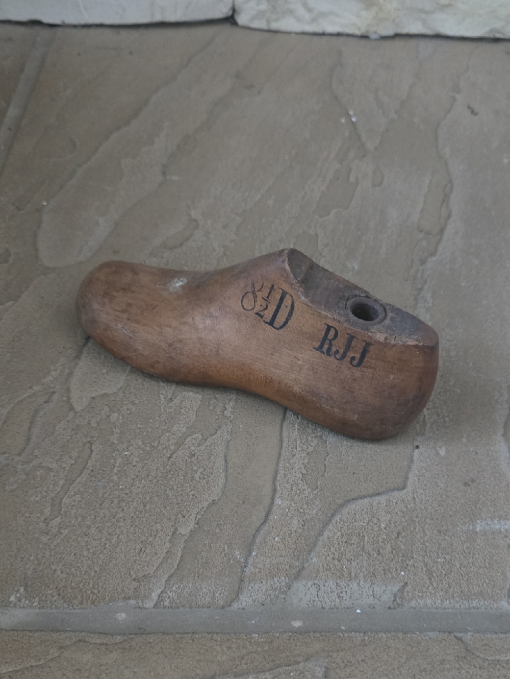 Wooden Shoe Last Decor with Marking - Brown